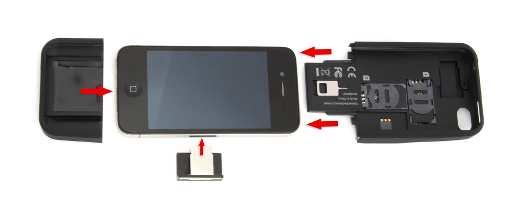 Capa Dual SIM iPhone 4/4S Capa Dual SIM iPhone 4/4S