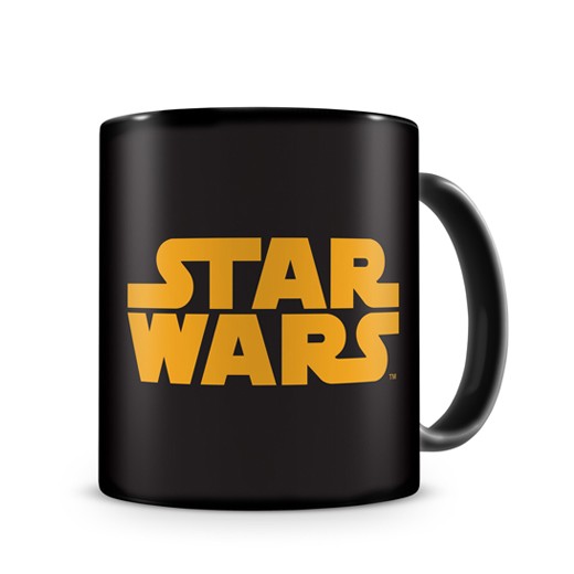 Caneca Preta Logo Laranja Star Wars Caneca Preta Logo Laranja Star Wars